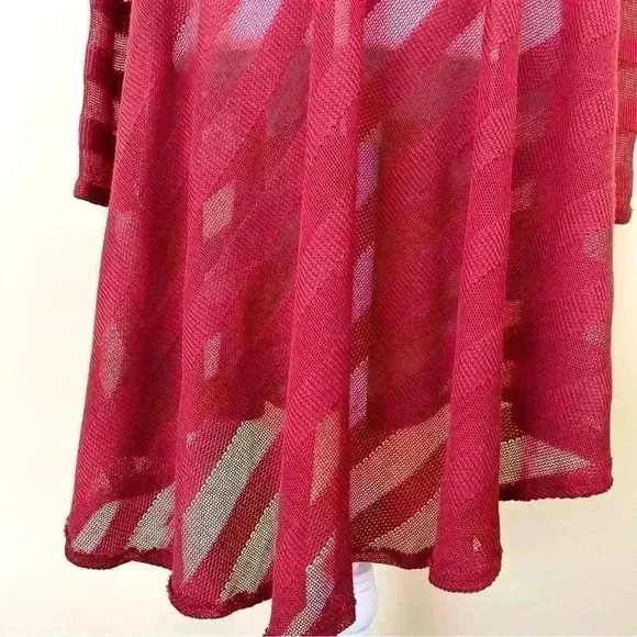 We The Free Orange Stripe V-Neck Boho Long Sleeve Sheer Wrap Style Dress Size S - Picture 9 of 13